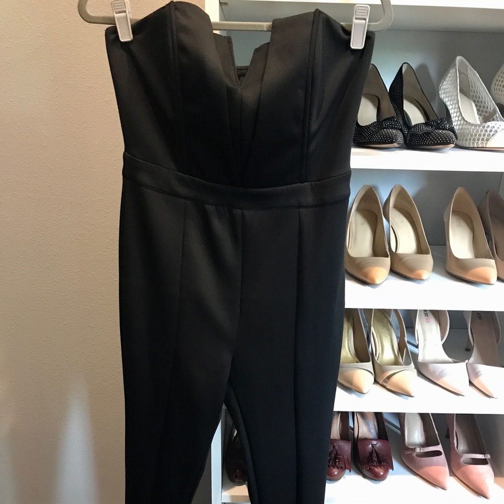 Strapless black jumpsuit